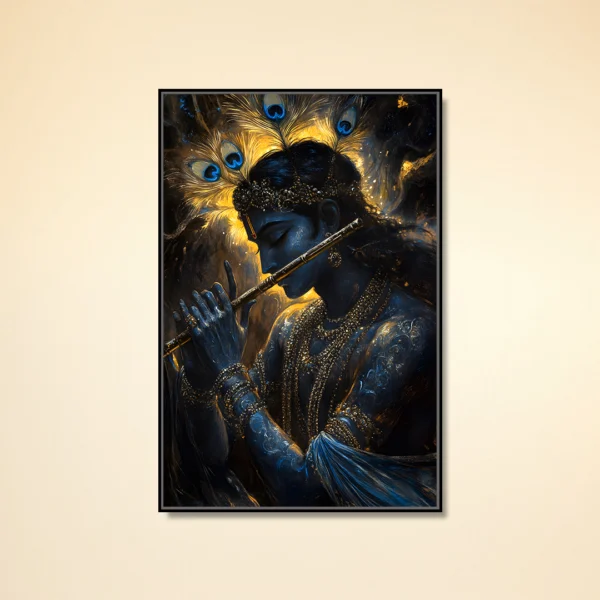 Divine-Lord-Krishna-Golden-Aura-Canvas-Wall-Art